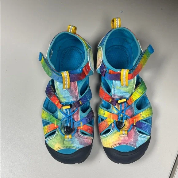 Vibrant KEEN® Big Kids Size 6 Seacamp II CNX in Vivid Blue/Original Tie Dye, GUC - Picture 4 of 14